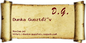 Dunka Gusztáv névjegykártya